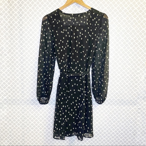 EUC Zara Basic Spotted Long Sleeve Wrap Dress - Picture 11 of 12